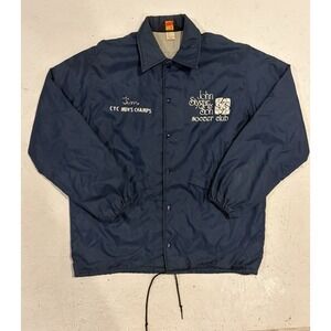 True Vintage 70s Pla-Jac by Dunbrooke Blue Snap Lined Jacket Size M Soccer